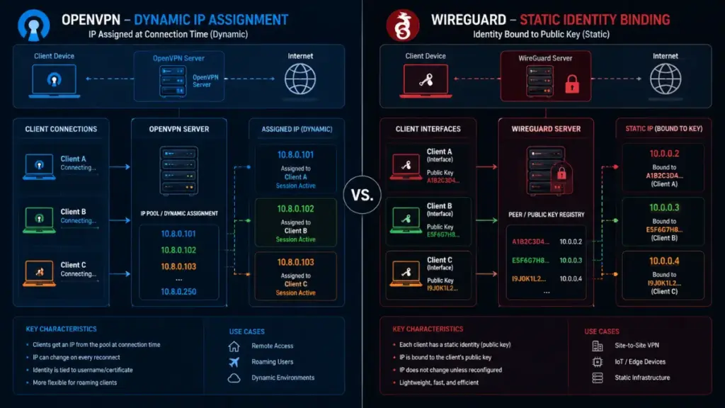 WireGuard static IP mapping mechanics in commercial vpns deployments