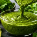 advanced emulsification and chlorophyll preservation methods in a peruvian green sauce recipe