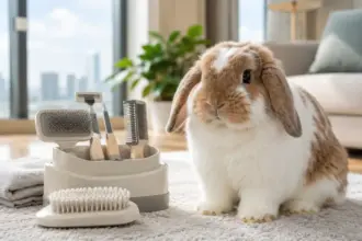 advanced high rise lagomorph husbandry and grooming station setup for the american fuzzy lop rabbit