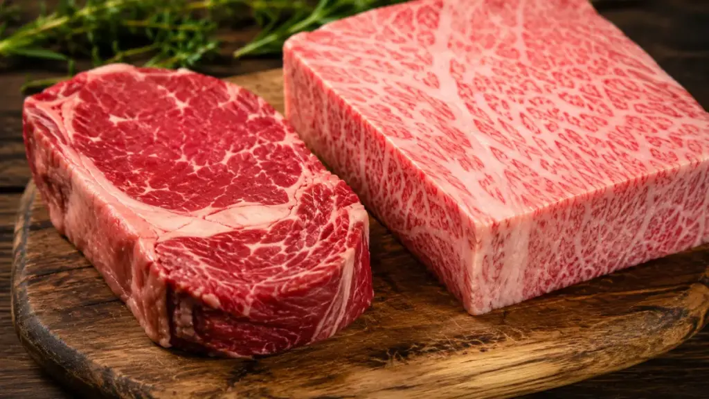 american-prime-beef-contrasted-with-japanese-a5-wagyu-to-evaluate-steak-marbling