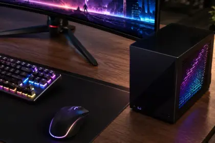 asus mini gaming pc compact desk setup
