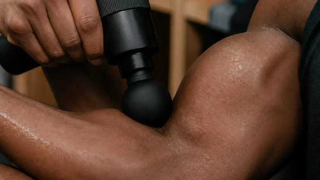 athlete-massaging-arm-muscle-belly-after-muscle-pump