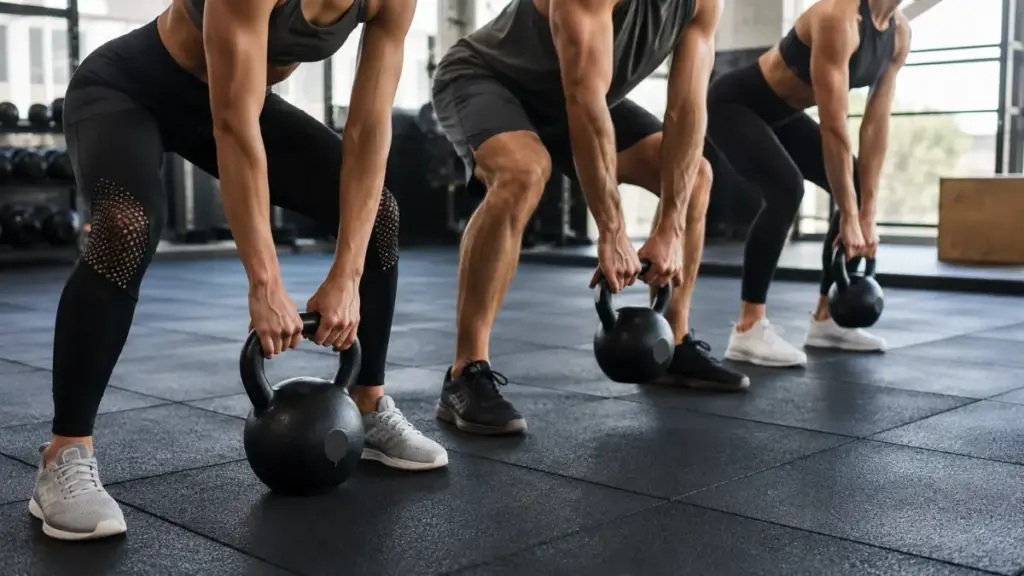 athletes-performing-kettlebell-exercises-on-rubber-mats