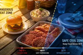 backyard picnic table thermal danger zone dangerous food for cookout