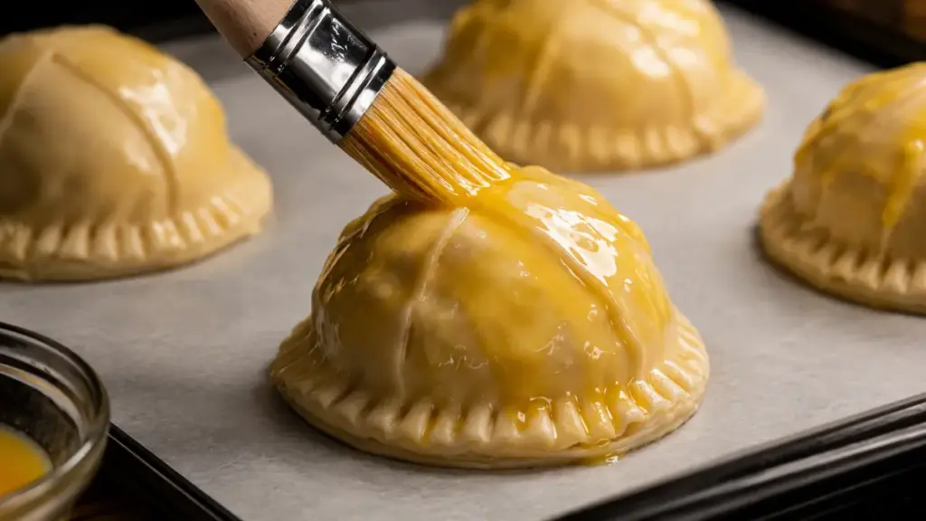 brushing-egg-yolk-glaze-over-raw-puff-pastry-for-a-mini-steak-wellington-recipe