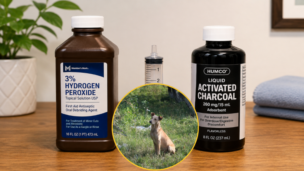 Preparing home care materials for the emergency clinical protocol when training a dog with treats causing toxicity workflow