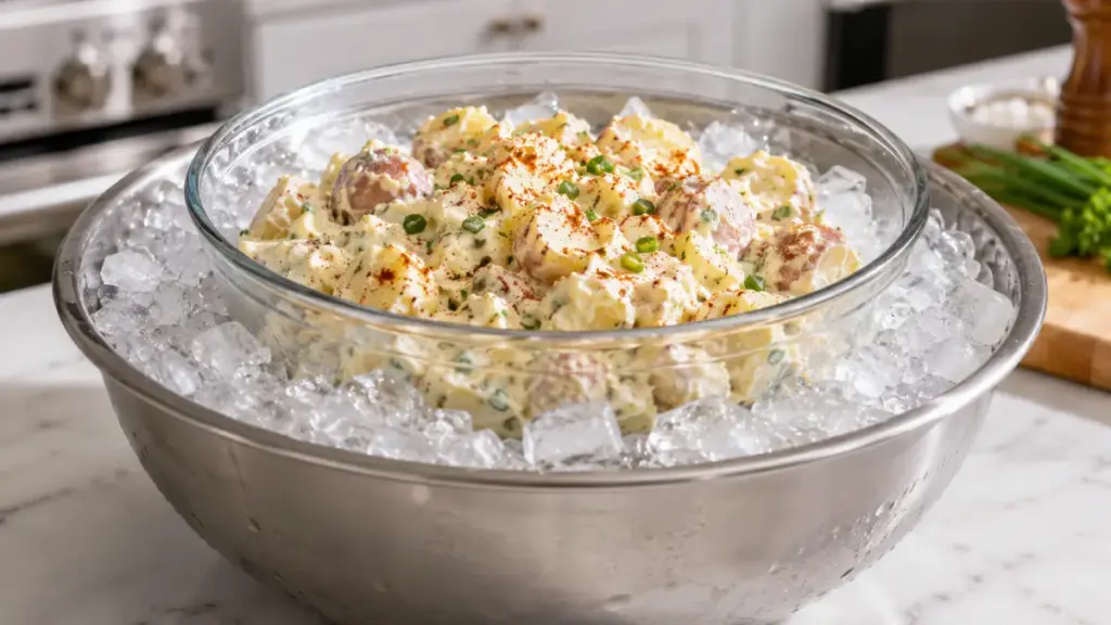 chilled-potato-salad-bowl-in-ice-bath-dangerous-food-for-cookout