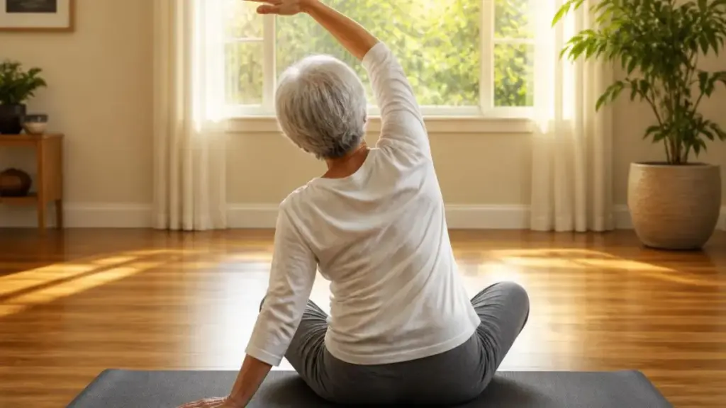 clean-flooring-and-mat-ready-for-daily-exercise-habit