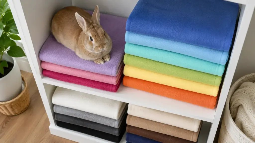 clean-hot-washed-fleece-liners-ready-for-habitat-reintegration-in-a-rabbit-flea-treatment