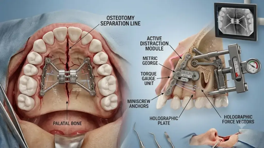 cleaning palate expanders with water flosser