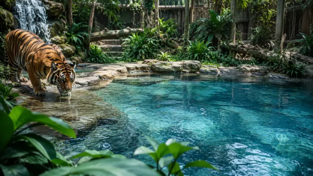 clear-blue-water-pool-inside-a-green-enclosure