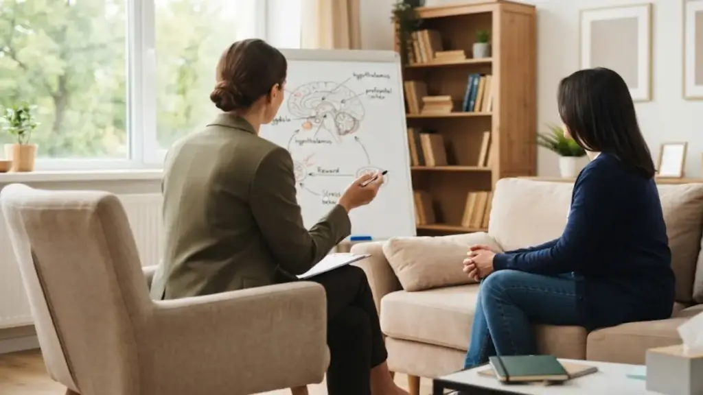 clinical-psychologist-consulting-a-woman-in-a-bright-office-discussing-binge-eating-women
