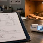 clinical veterinary setup for tracking signs cat is giving birth