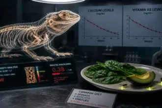 clinical veterinary setup showing toxic foods that define a dangerous bearded dragon diet