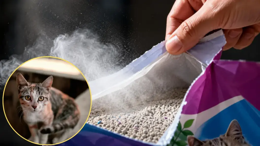 close-up-of-fine-mineral-dust-puff-releasing-from-a-bag-of-cat-litter