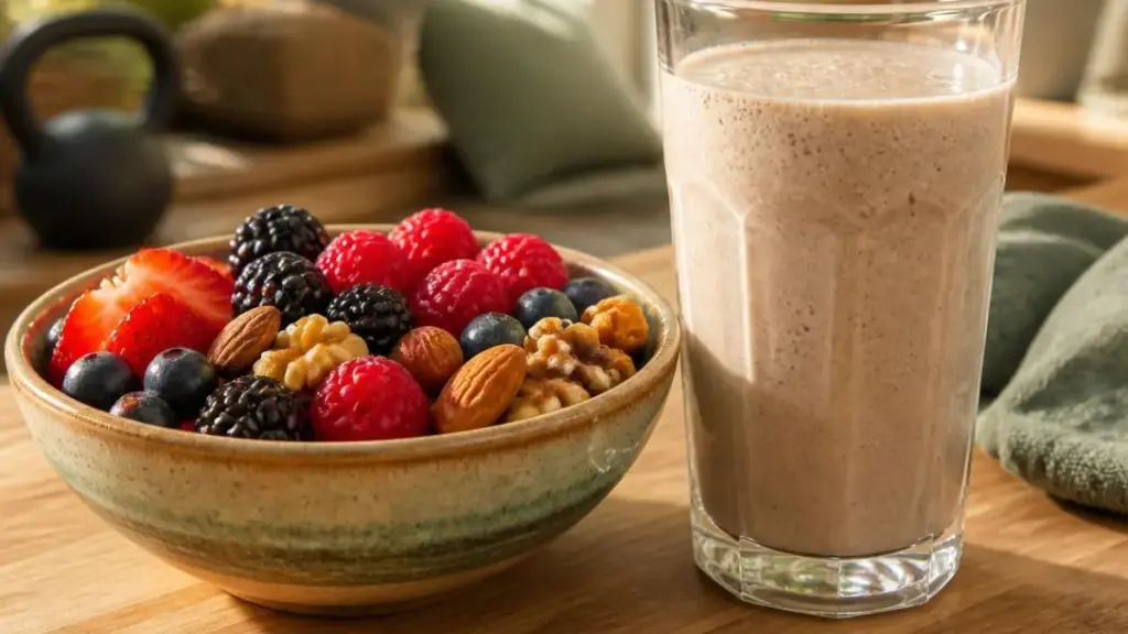close-up-of-nutritious-berries-and-protein-shake-for-recovery