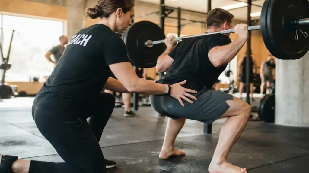 coach-adjusting-an-athlete-hip-positioning-during-a-squat