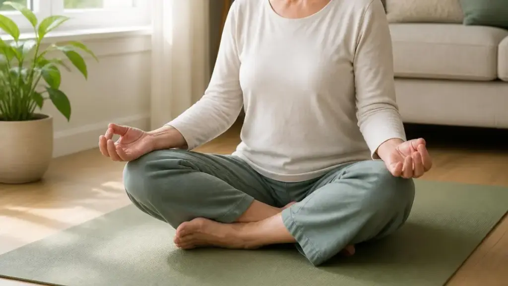 comfortable-stretching-bench-by-window-daily-exercise-habit