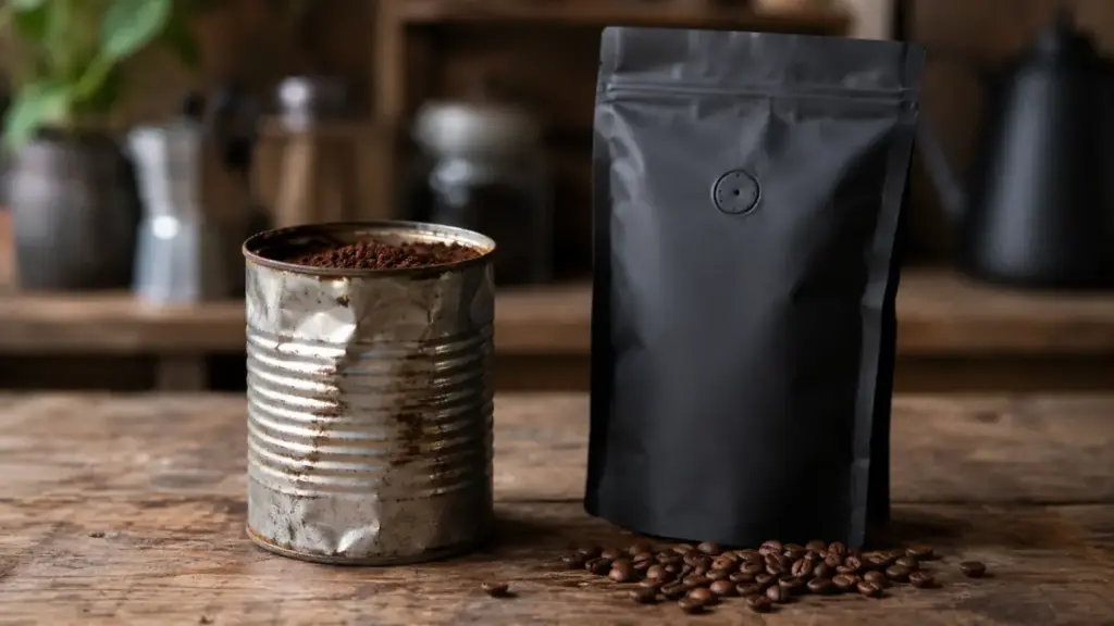 commercial-canned-coffee-contrasted-with-specialty-artisan-beans-to-evaluate-very-expensive-coffee
