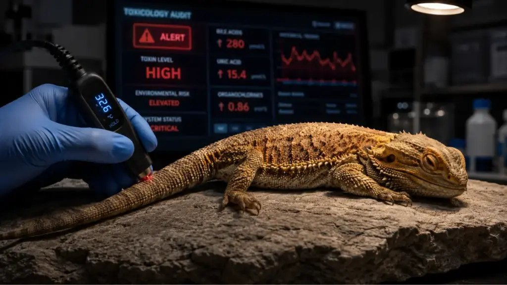conceptual-veterinary-monitoring-of-acute-toxic-bearded-dragon-food-poisoning-symptoms