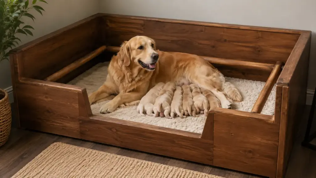 constructing-a-premium-wooden-whelping-box-with-integrated-puppy-rails