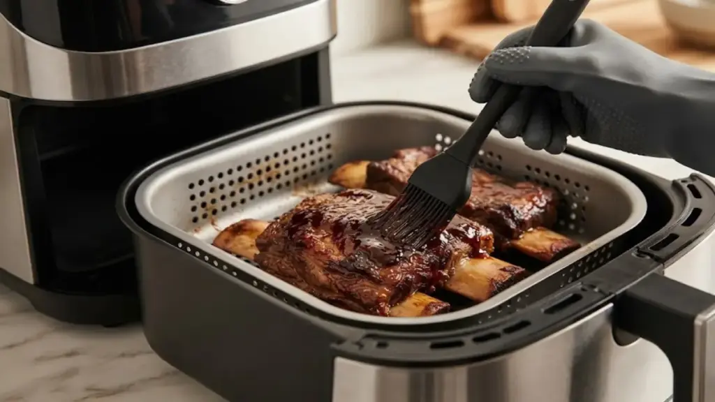 cook-applying-bbq-sauce-to-cooked-short-ribs-for-the-beef-shortrib-recipe