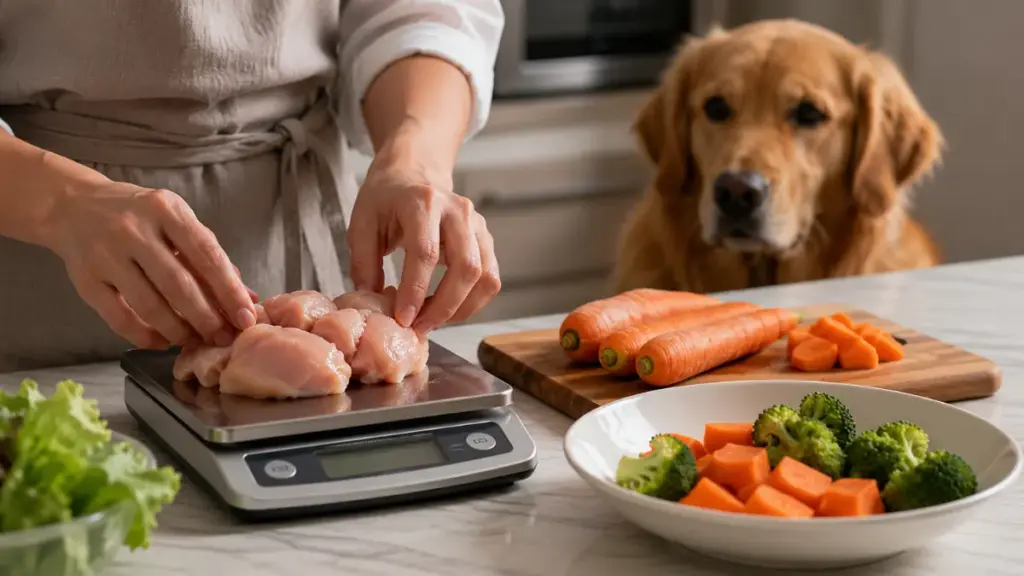 cooking-fresh-chicken-and-carrots-for-pets-to-bypass-unreliable-fake-dog-food