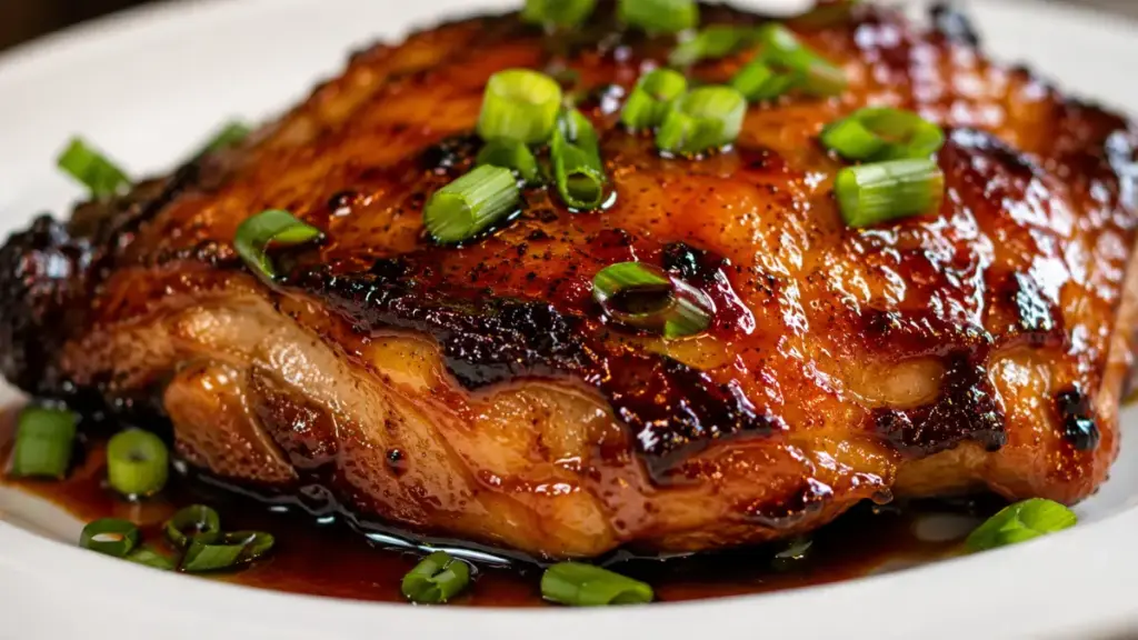 crispy-honey-soy-glazed-chicken-thigh-plated-neatly-for-fav-food