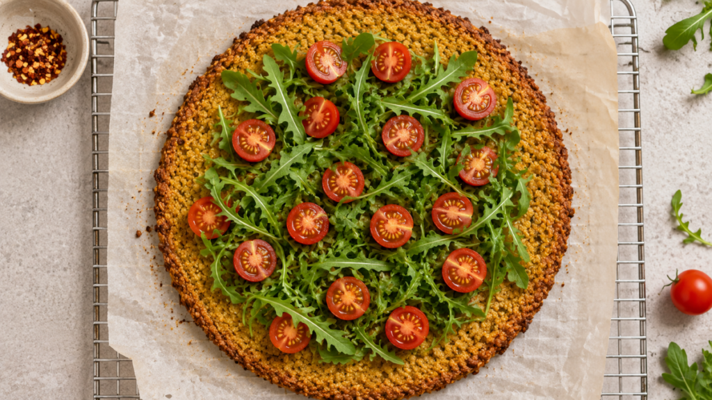 crispy-lentil-pizza-crust-on-baking-parchment-chicken-recipe-easy-quick