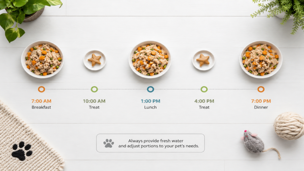 Feeding schedule chart for a safe how to make homemade cat biscuit treats for malnourished cats routine
