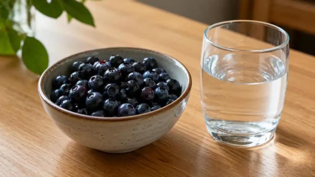 dark-wild-blueberries-in-a-ceramic-bowl-beside-a-water-glass