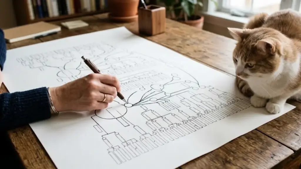 detailed-feline-pedigree-ancestral-family-tree-document-on-a-wooden-desk
