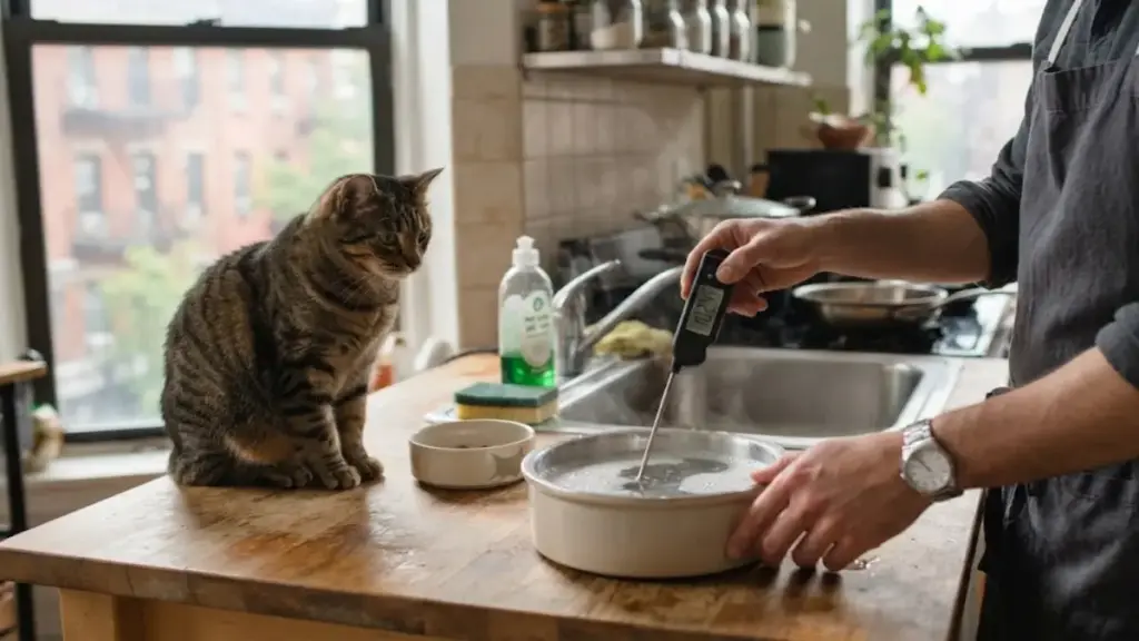 digital-medical-thermometer-checking-the-temperature-of-a-warm-saline-wash-cat