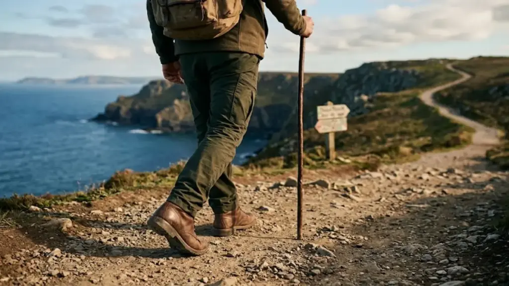 hiker-using-walking-stick-on-coastal-trail-for-walking-longevity