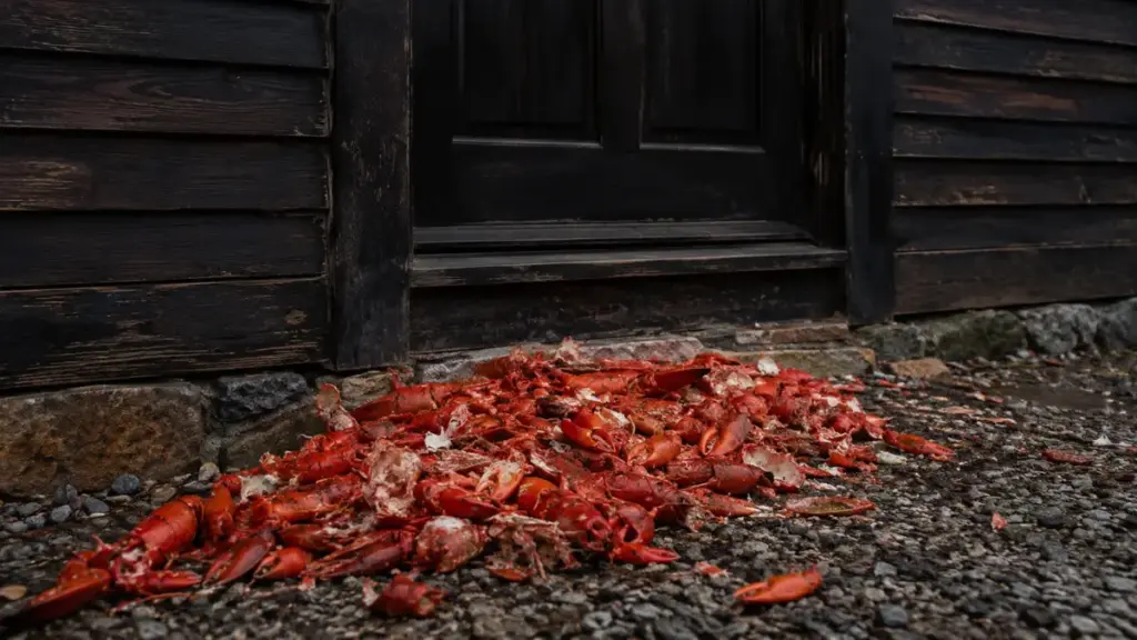 discarded-crustacean-shells-on-a-gravel-path-signaling-colonial-poverty