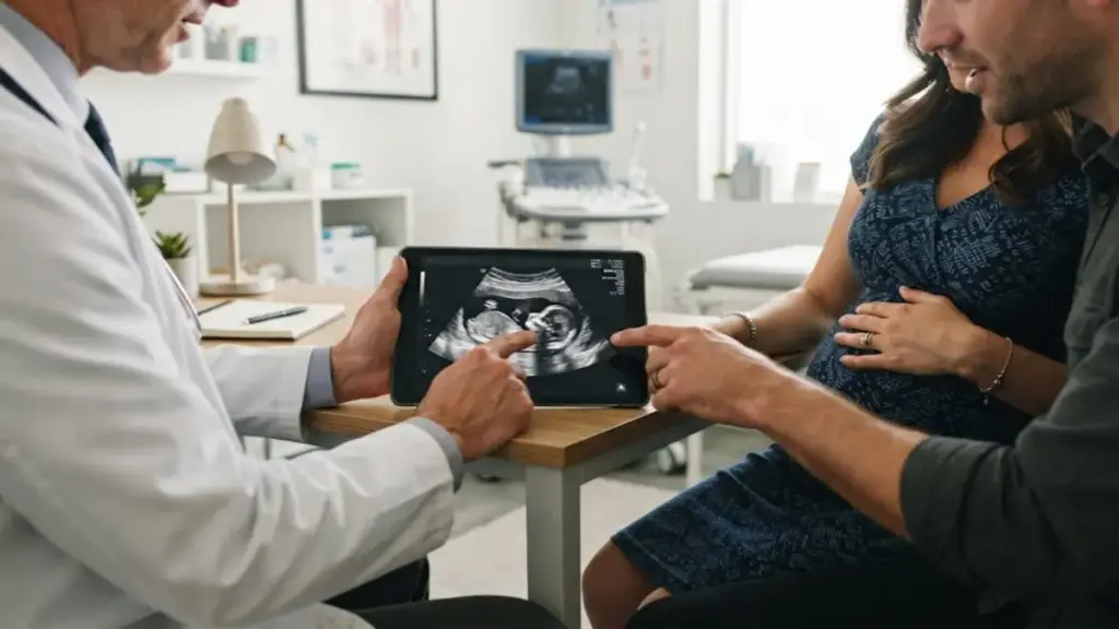 doctor-explaining-prenatal-ultrasound-on-a-tablet-screen-to-a-couple-discussing-the-benefit-spinach
