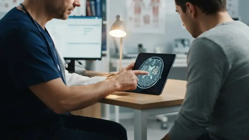 emergency-neurologist-showing-brain-scan-charts-to-a-patient-on-a-tablet-hjk