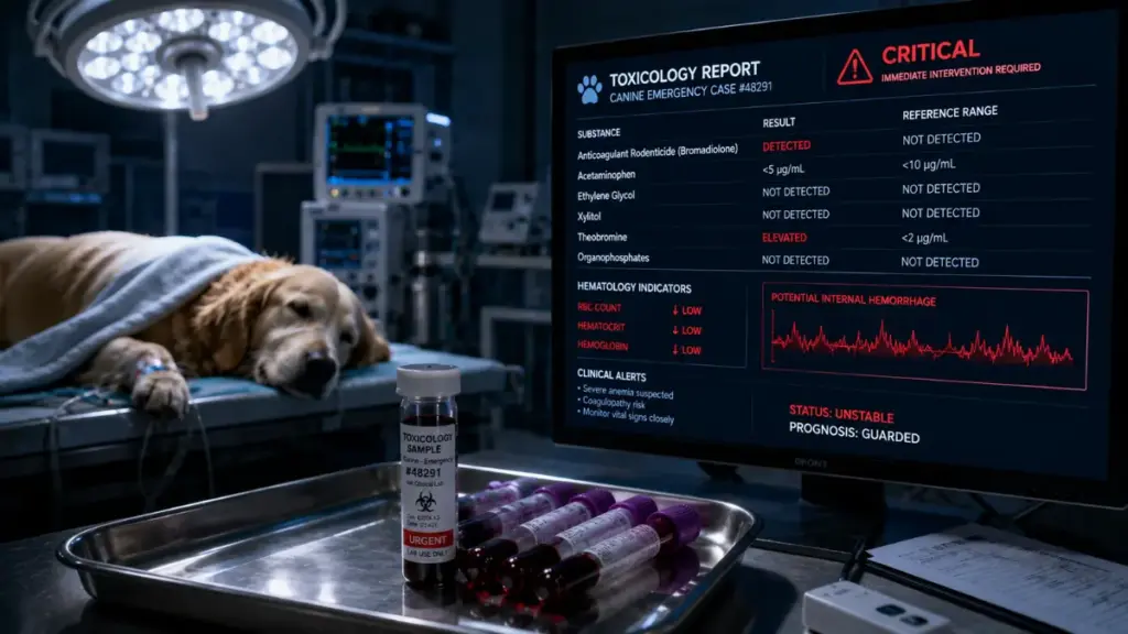 emergency-veterinary-display-tracking-biochemical-markers-of-dangerous-colors-of-dog-feces