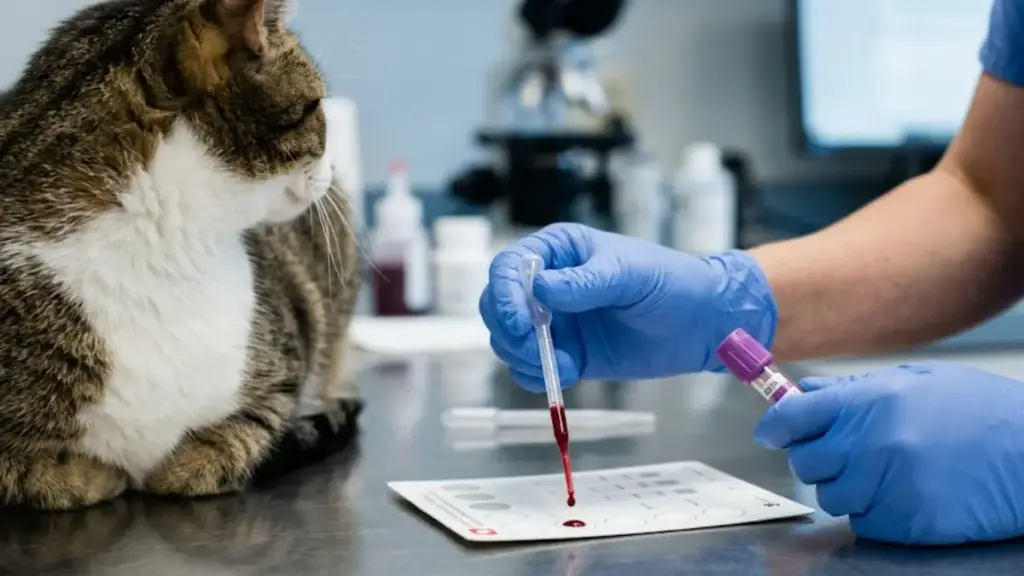 expert-veterinary-technician-performing-blood-typing-card-test-indoors
