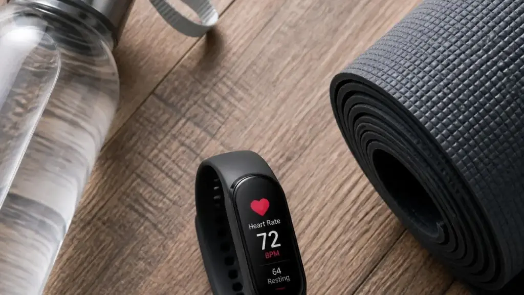 fitness-tracker-and-water-bottle-on-wooden-floor-older-adults-fitness