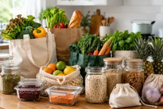 food storage kitchen counter groceries