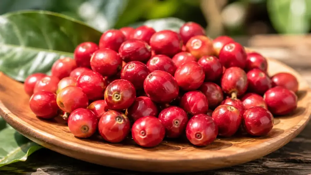 fresh-ripe-red-coffee-cherries-on-a-plate-highlighting-botanical-origins-of-very-expensive-coffee