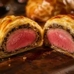 freshly baked puff pastry beef parcels from a successful mini steak wellington recipe