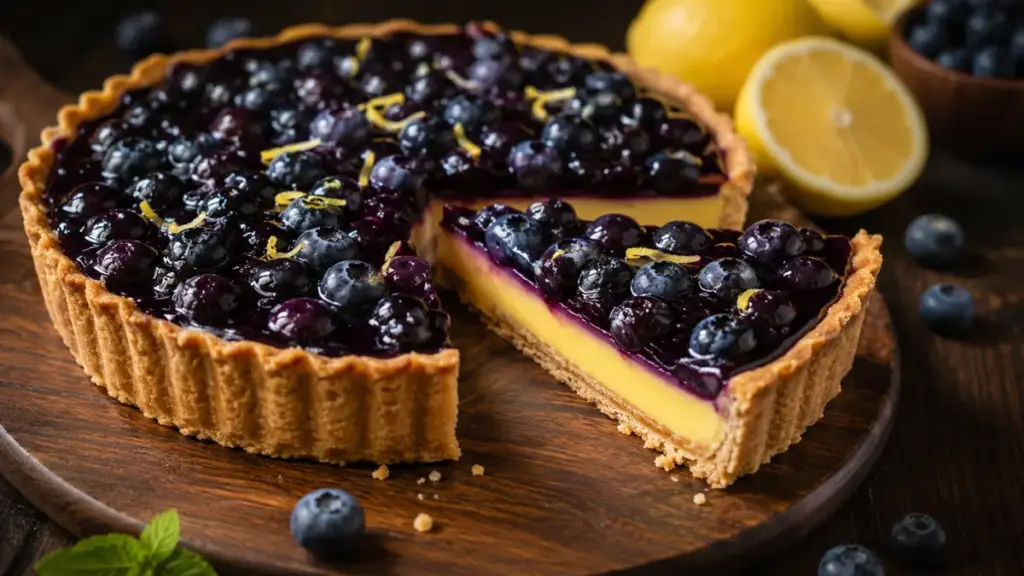 slicing-a-perfectly-set-citrus-dessert-with-a-warm-knife-for-a-blueberry-lemon-tart