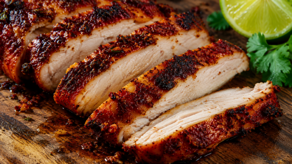 freshly-sliced-seared-chicken-thigh-strips-on-board-chicken-recipe-easy-quick