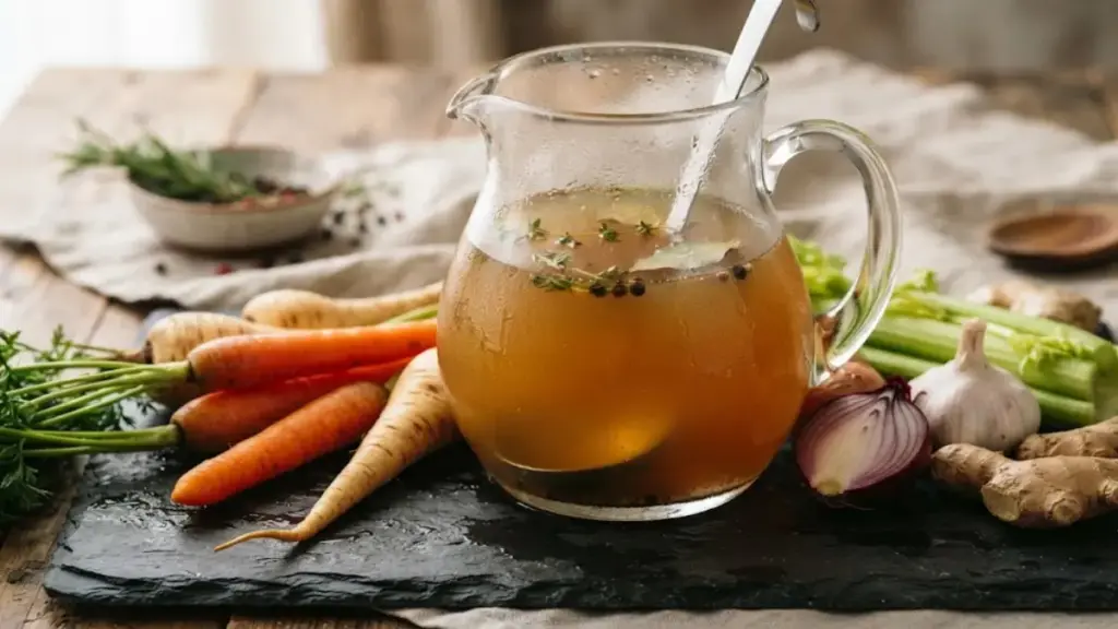 glass-pitcher-of-warm-bone-broth-on-a-slate-block-adf