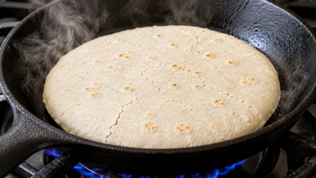 hairline-fractures-developing-during-searing-of-gluten-free-flour-tortillas