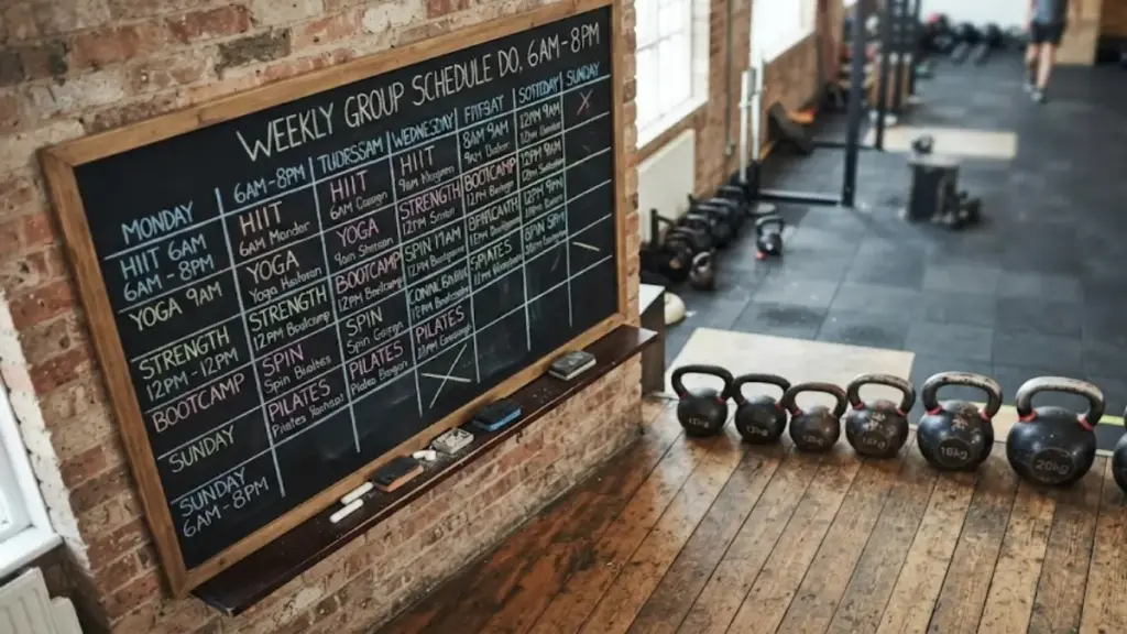group-fitness-schedule-written-on-a-black-chalkboard