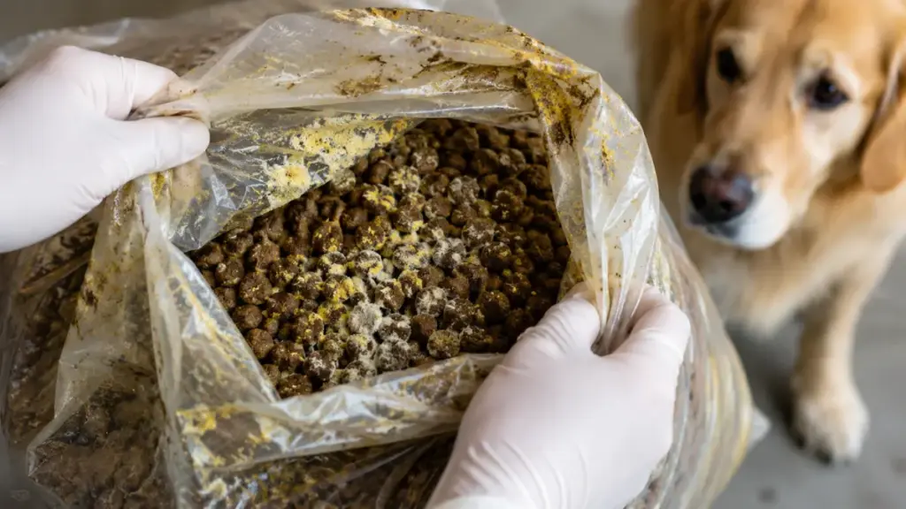 hand-opening-swollen-spoiled-bag-of-pet-food-to-spot-dangerous-fake-dog-food