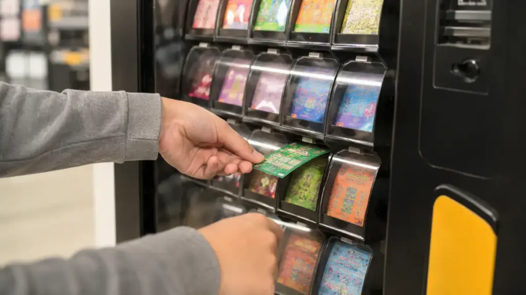 hands-selecting-scratch-off-ticket-from-vending-machine